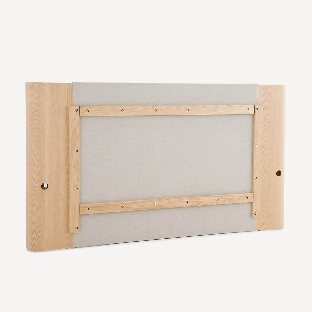 Abbas oak veneer headboard with integrated bedside tables beige/oak, AM.PM