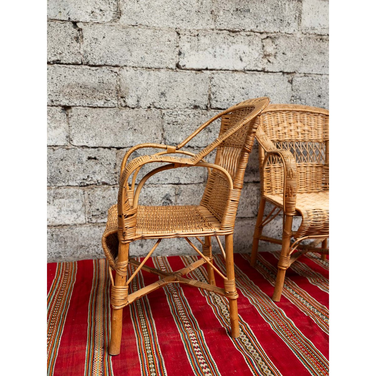 Fauteuil en rotin Ernest N°1502 - Bon état beige, DEBONGOUT