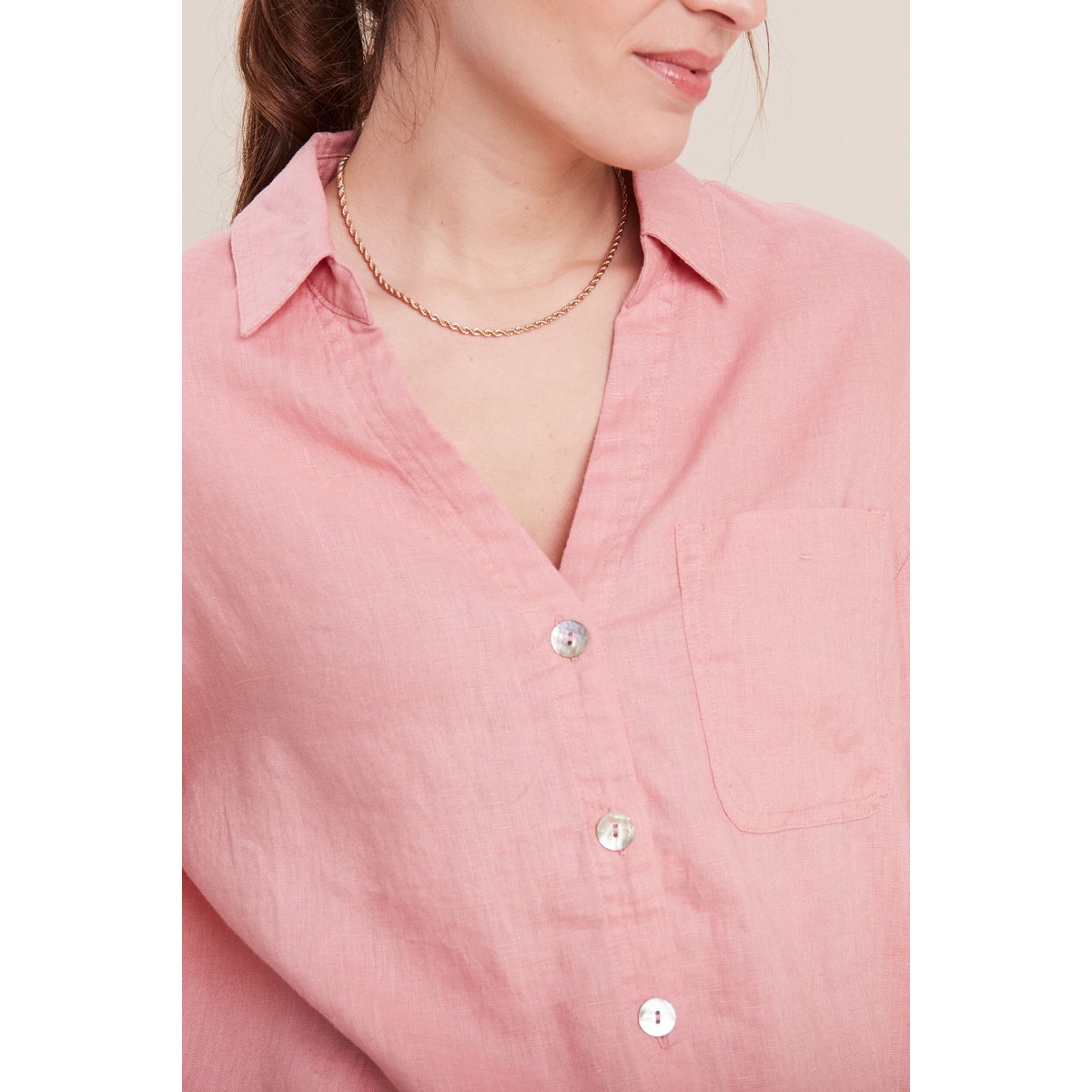 Chemise manches 3/4 vieux rose, BREAL