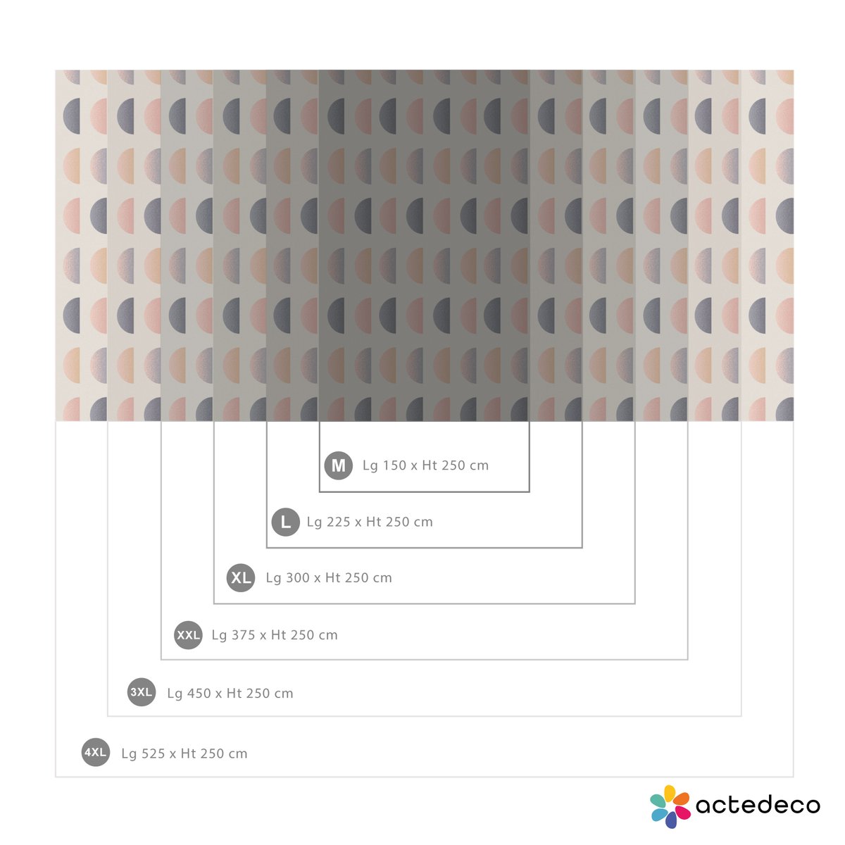 Papier peint panoramique Chromadome, Bleu 150 x 250cm blanc, ACTE DECO