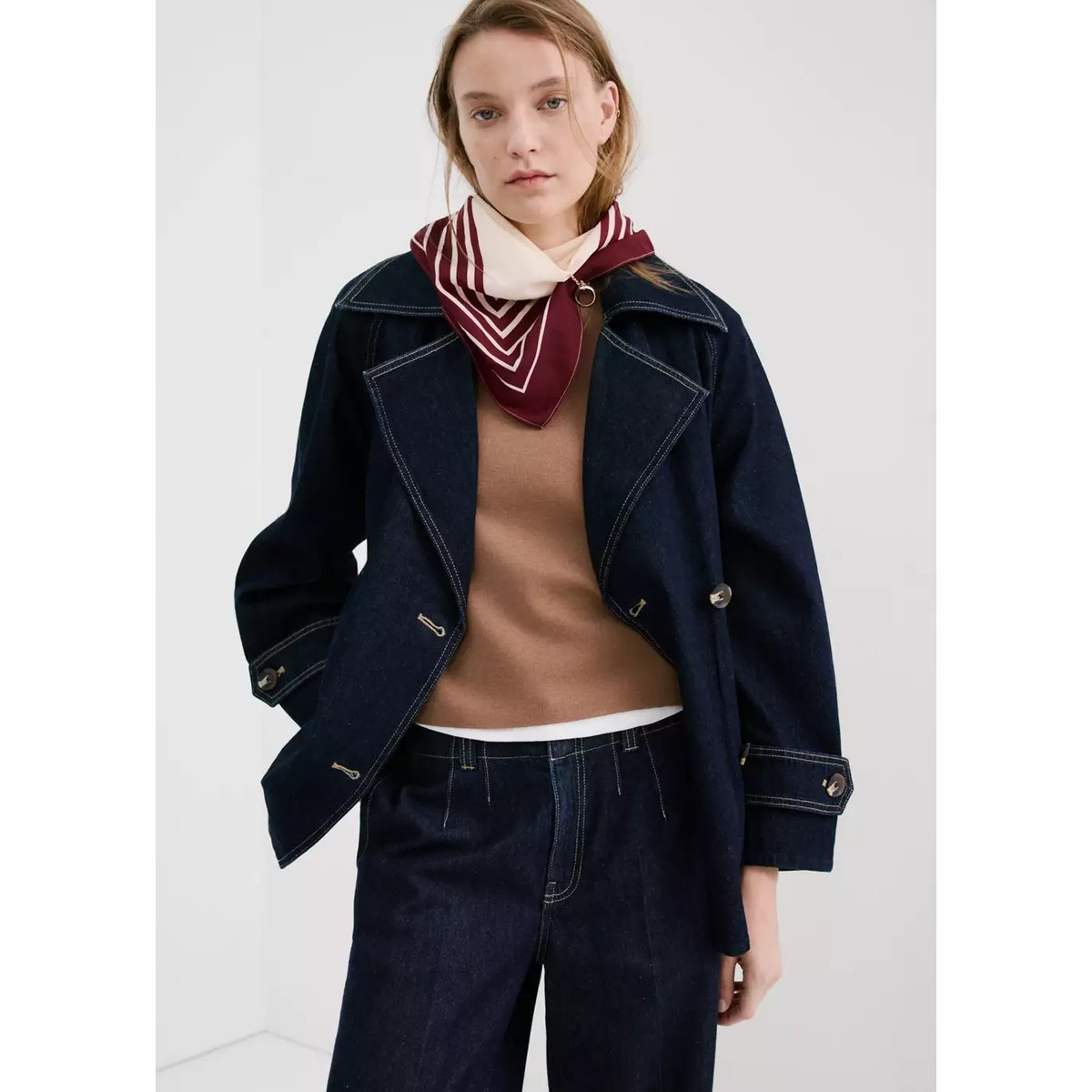 Jean large taille normale bleu, MANGO