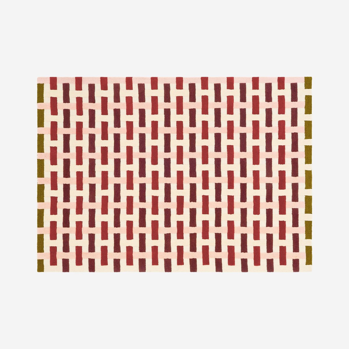 Tapis tufté en laine BERTIN bordeaux, rose poudré, multicolore, HABITAT