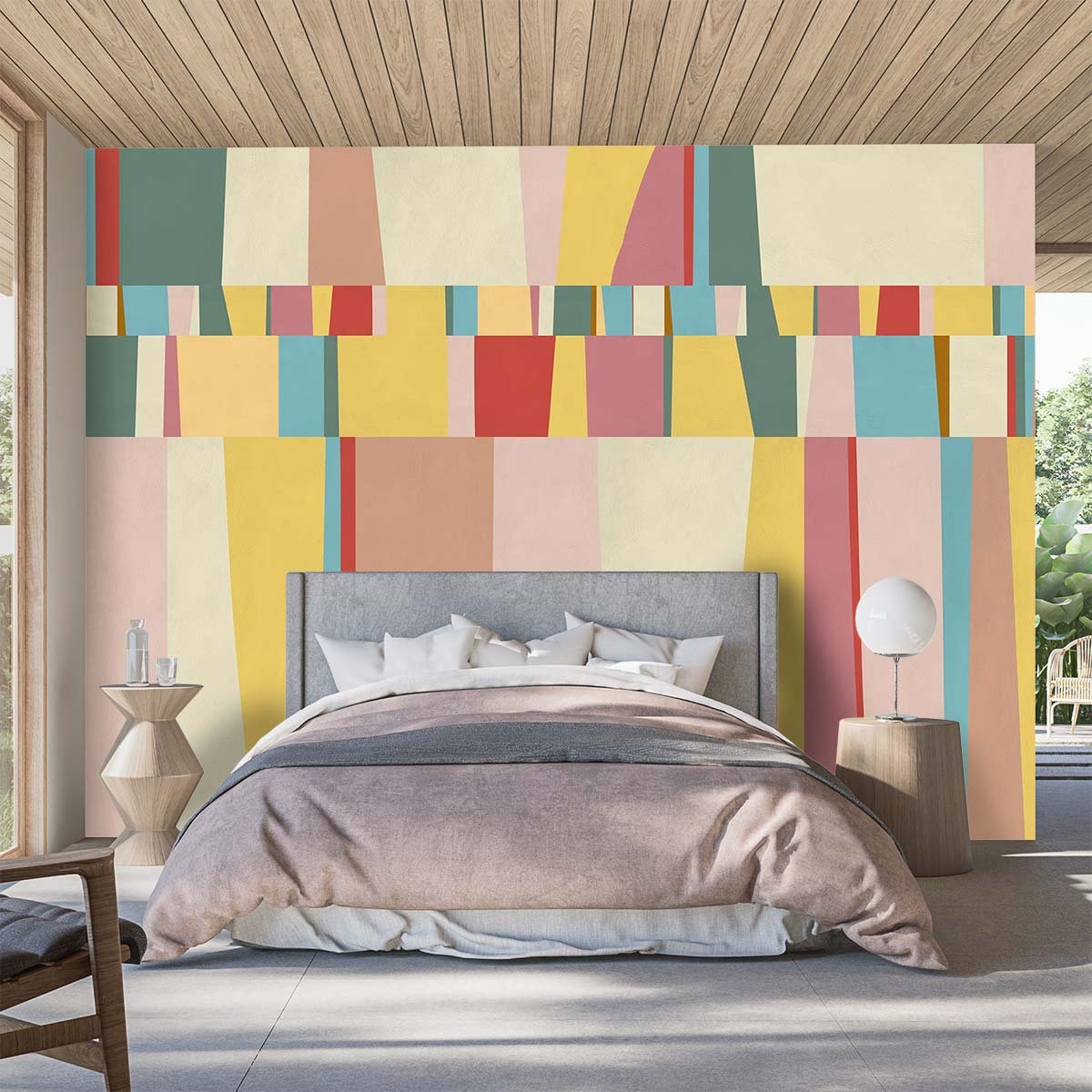 Papier peint color stripe intissé, HEXOA