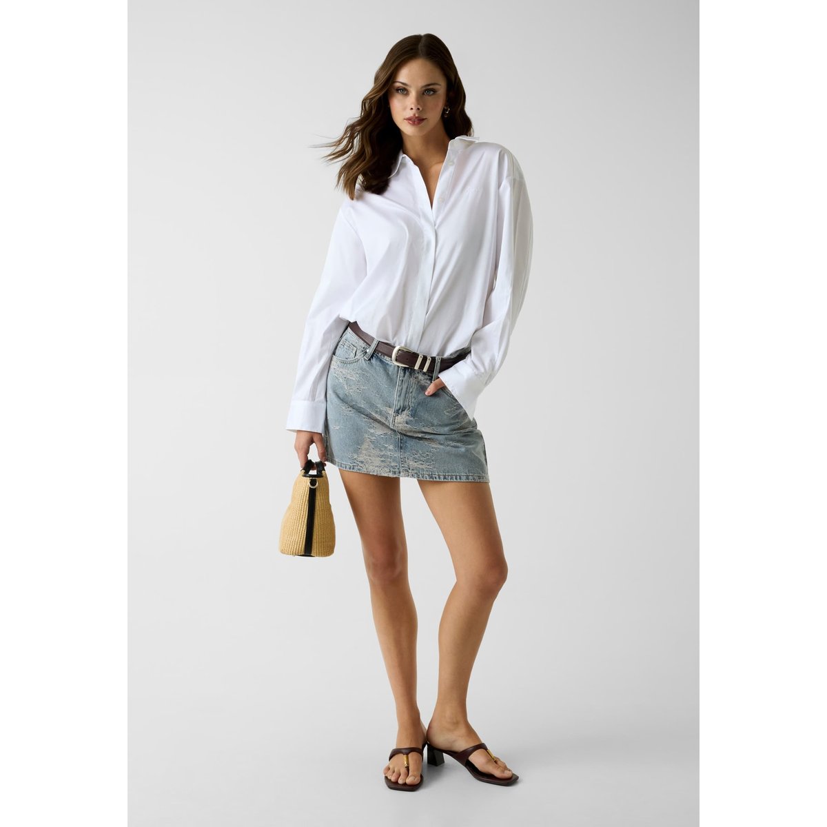 Mini-Jupe En Denim bleu, GUESS