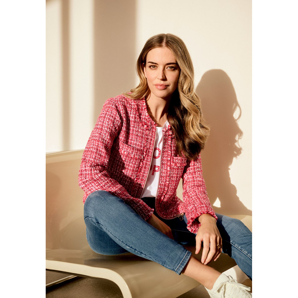 Veste blazer à franges red/pink, BETTY BARCLAY