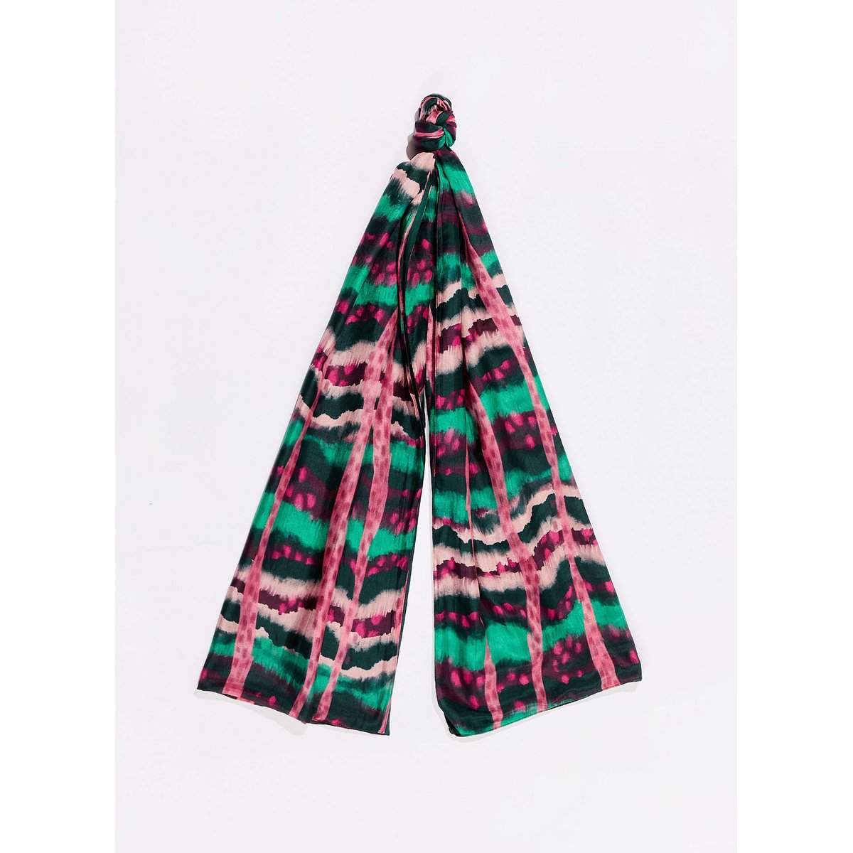 Foulard en soie rectangulaire imprimée SOIE rose sonora, LA FIANCÉE