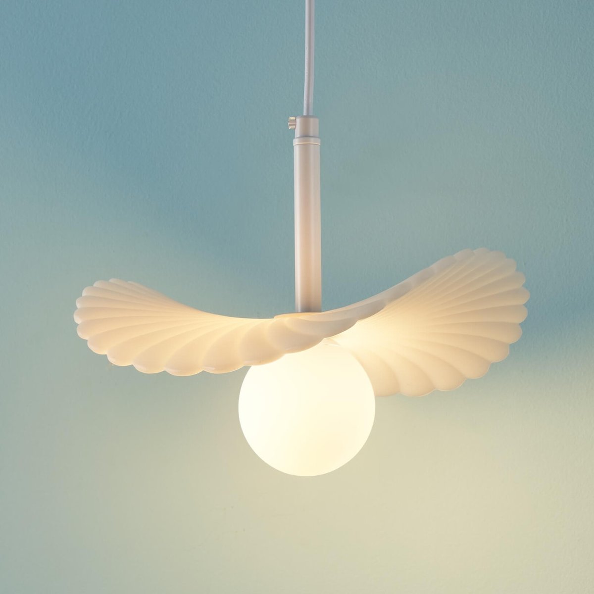Suspension poétique verre opale - MELISSA blanc, KOSILUM