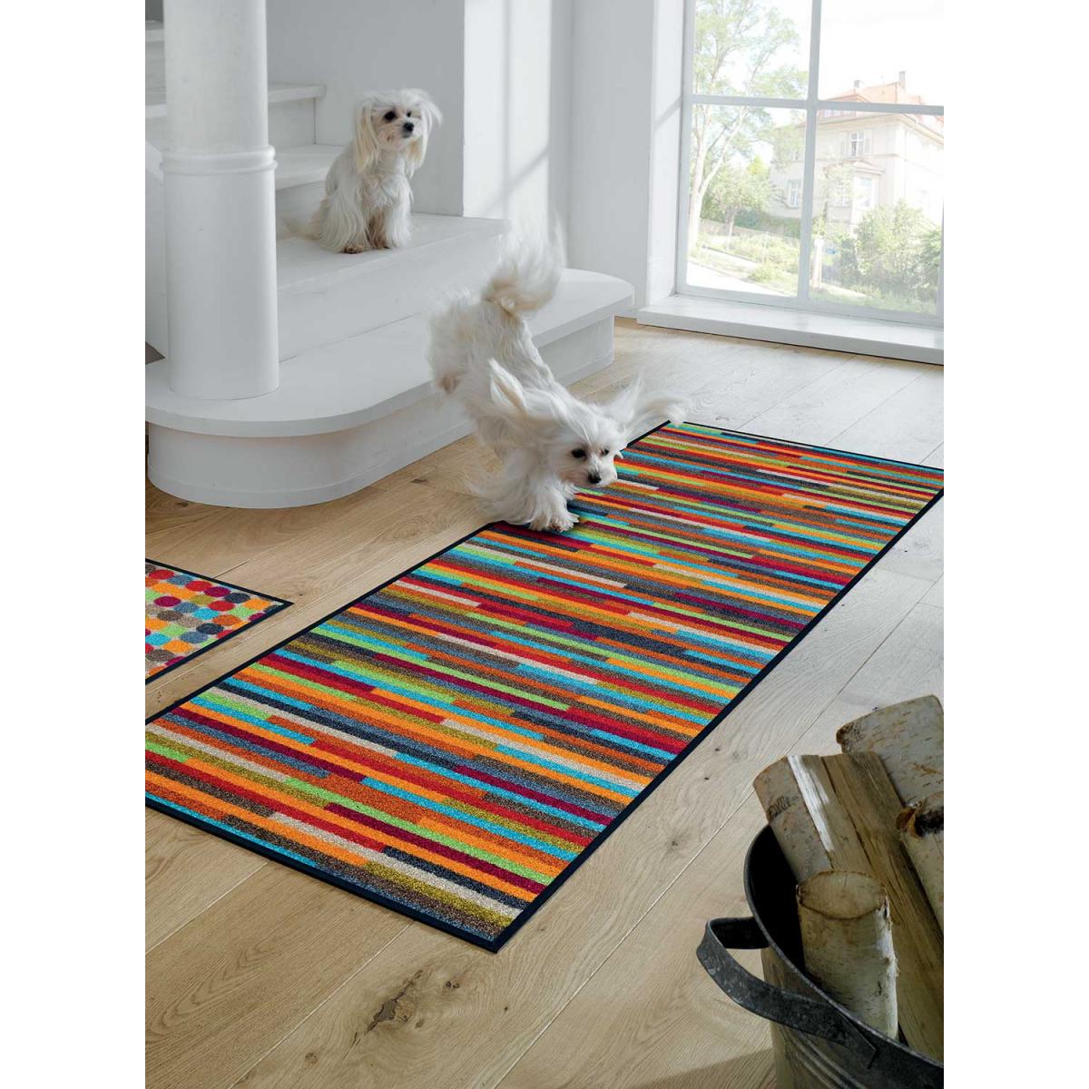 Paillasson tissé motif géométrique MIKATRI multicolore, UN AMOUR DE TAPIS
