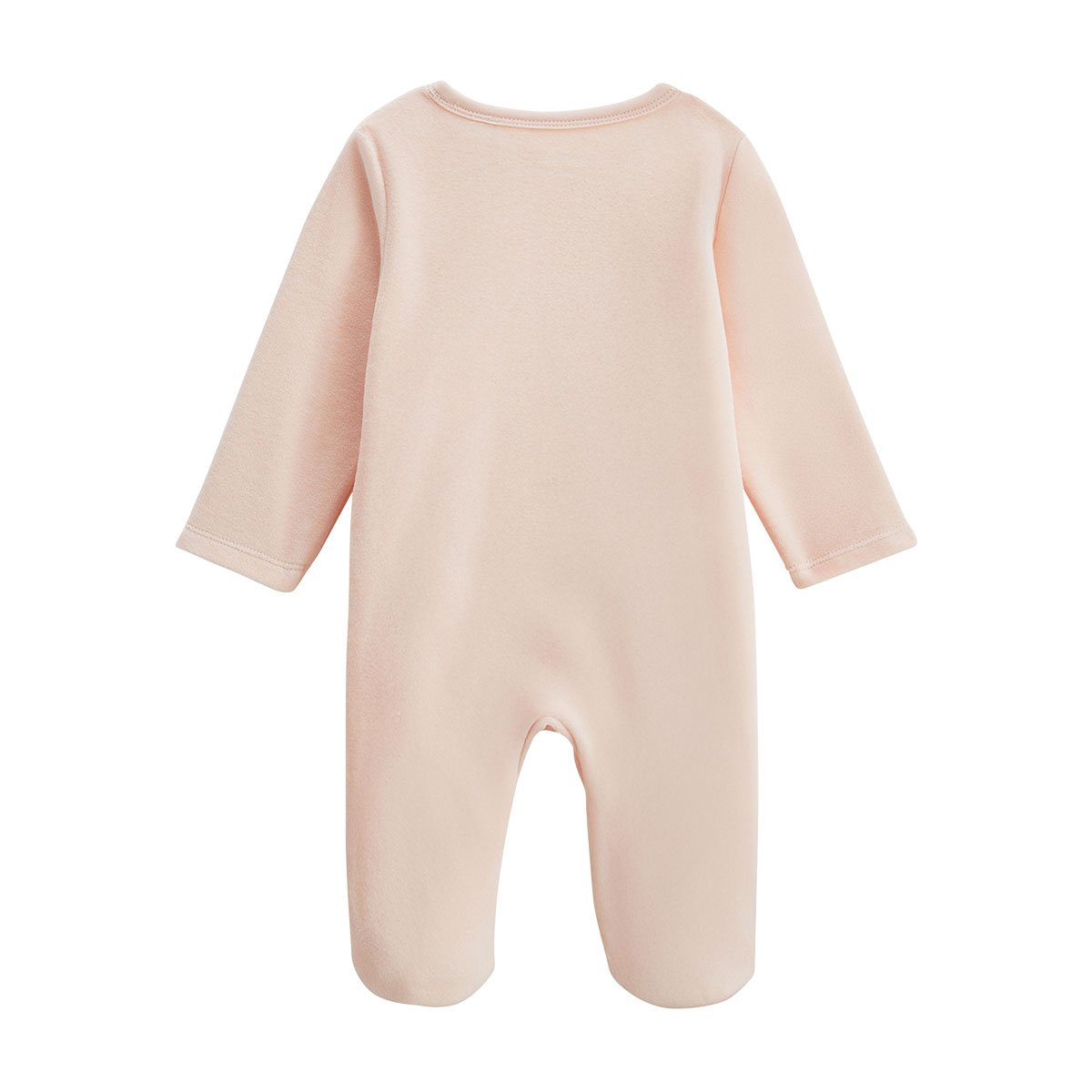 Pyjama bébé en velours ouverture zippée Louison rose, PETIT BEGUIN