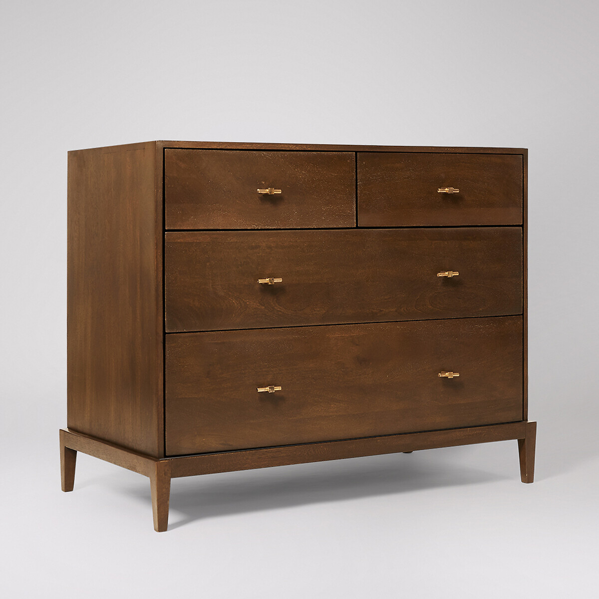 Verne Mango Wood 4 Drawer Chest Of Drawers dark brown, SWOON