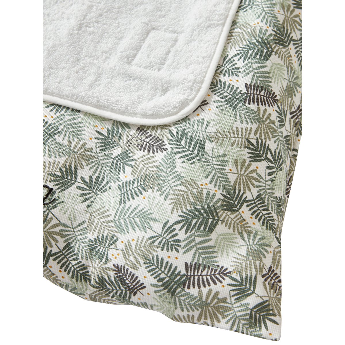 Housse de matelas à langer HANOÏ écru / vert feuille, VERTBAUDET