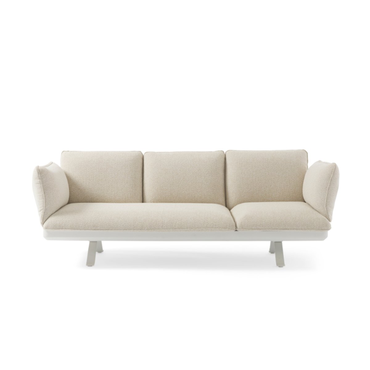Canapé 3 places modulable en aluminium, CAMILLE beige, AU JARDIN DE CHLOÉ