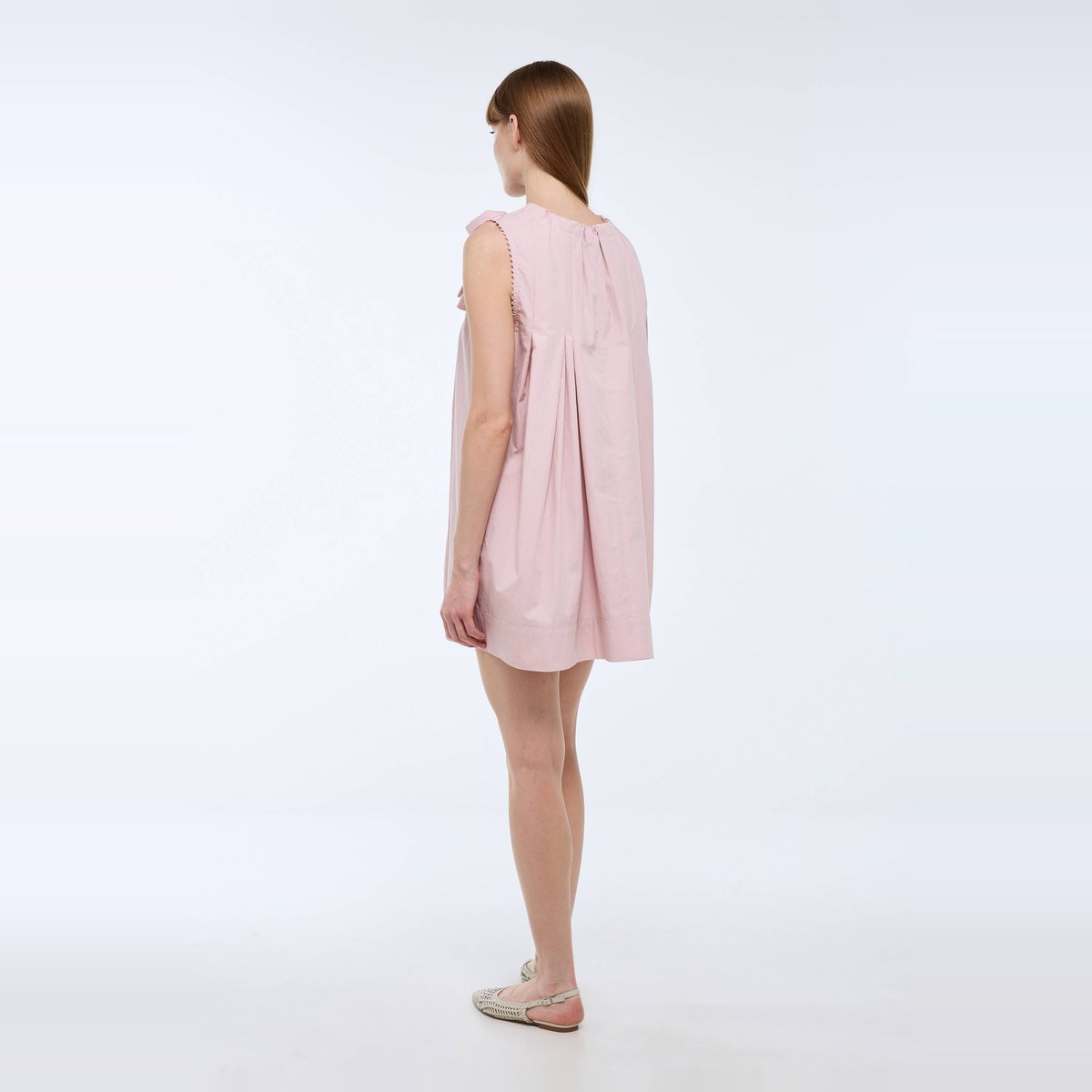 Robe courte sans manches détail noeuds resserrable nymphea, MONOPRIX