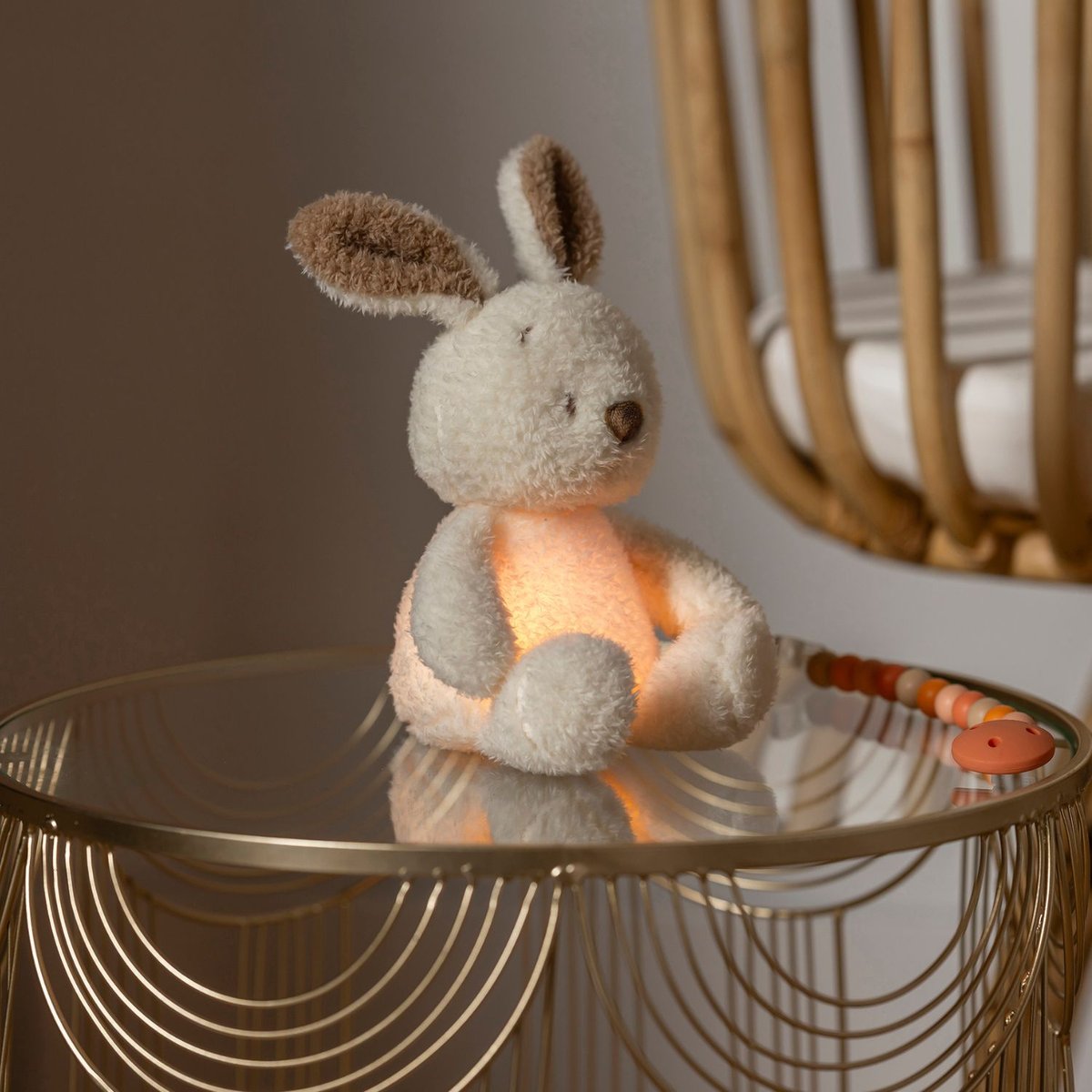 Peluche veilleuse ecru, marron, NATTOU