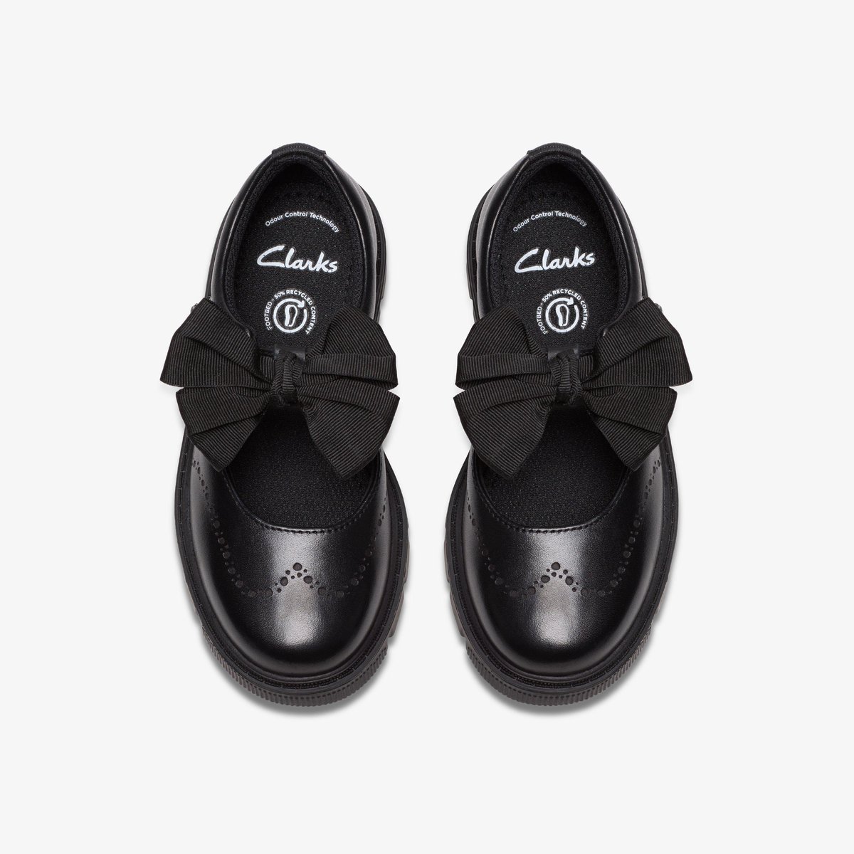 Ballerines Cuir Coupe Large LORCAM JANE K noir, CLARKS