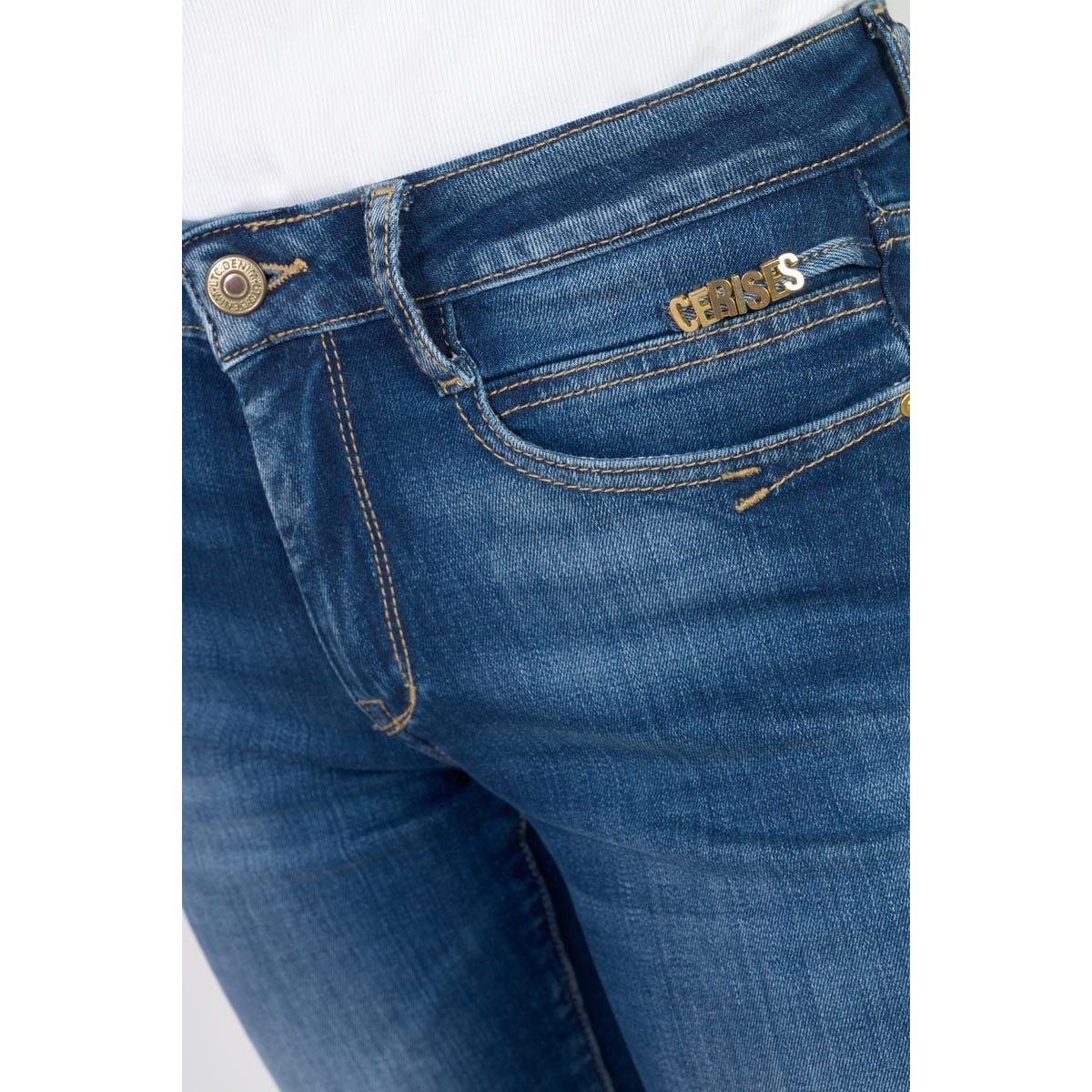 Corsaire pantacourt en jeans PHIL blue, LE TEMPS DES CERISES