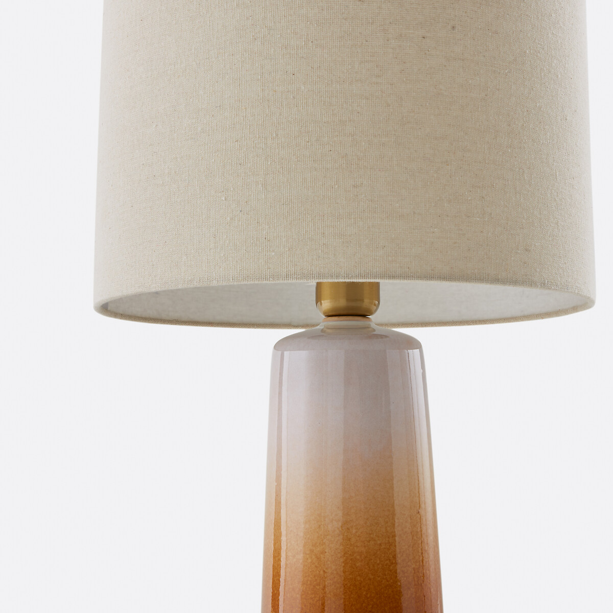 Lampe à poser céramique et lin hauteur 47 cm, Grezza caramel, LA REDOUTE INTERIEURS