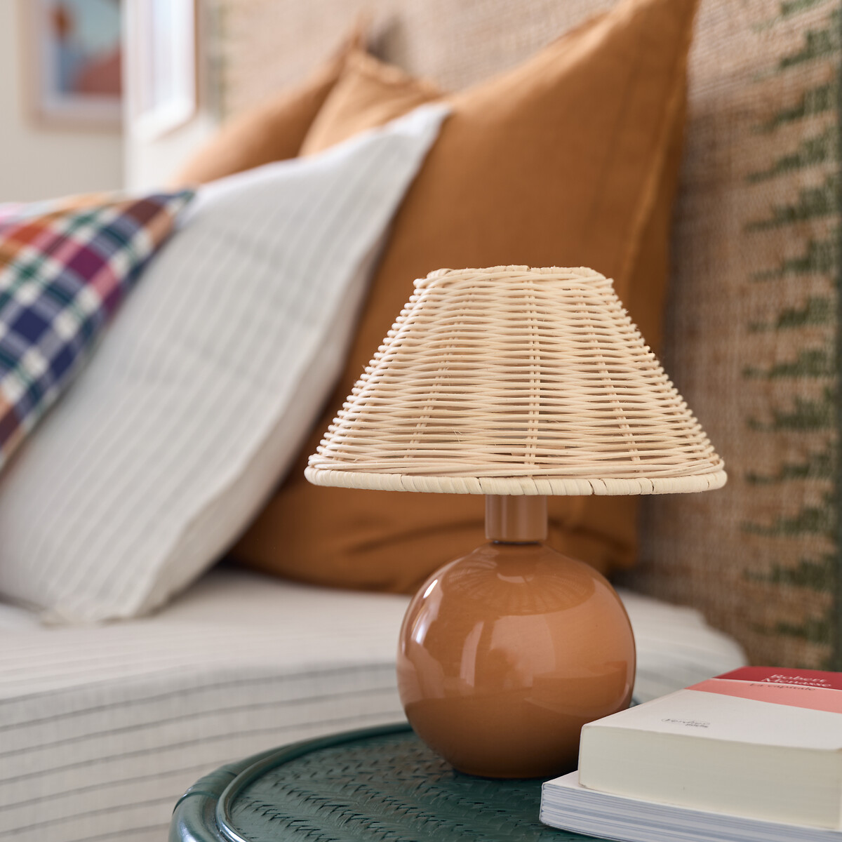 Lámpara de mesa de cerámica y ratán, Alios caramelo/natural, LA REDOUTE INTERIEURS