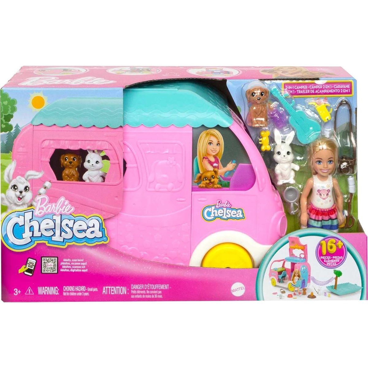 Coffret Camping-Car De Chelsea multicolore, MATTEL