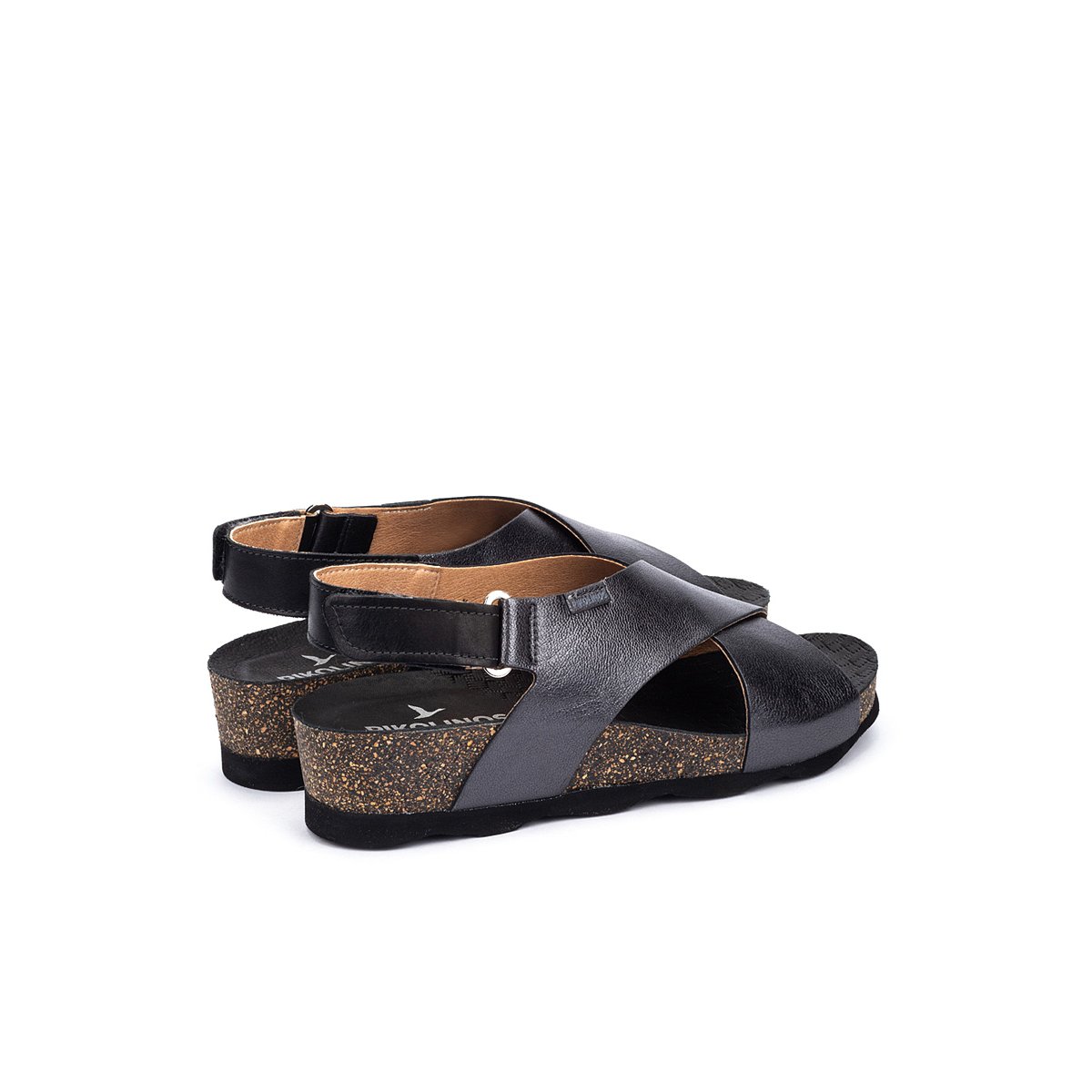 Sandales à semelles compensées cuir Mahon calcita, PIKOLINOS