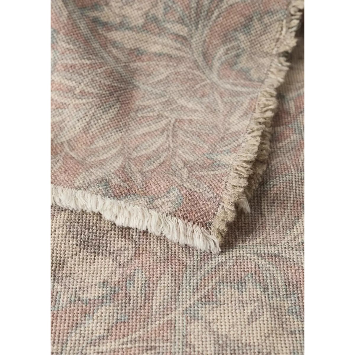 Couvre-lit en coton et lin à motif ornemental Lit 130/140/150 cm rose, MANGO HOME