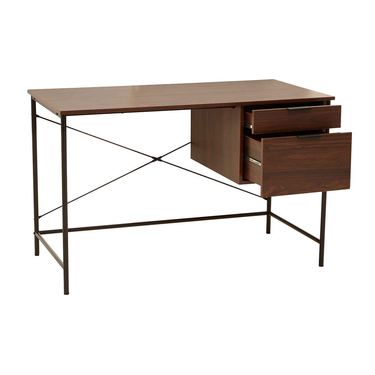 Quentin Retro Walnut Desk brown , SO'HOME