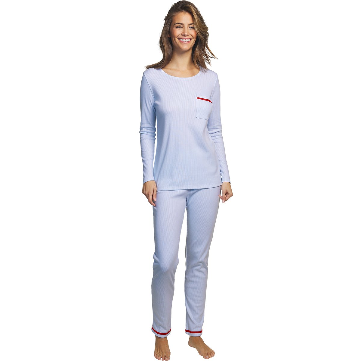 Pyjama pantalon haut manches longues Rayas bleu, SELMARK