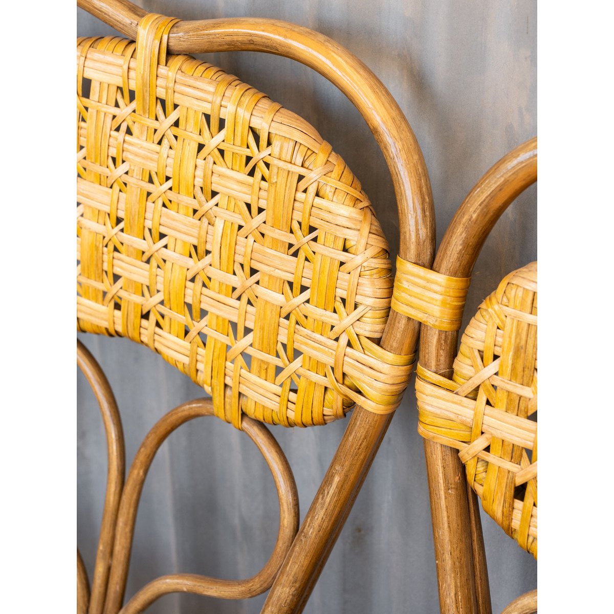 Banquette en rotin Martine N°61 - Bon état bois clair, DEBONGOUT