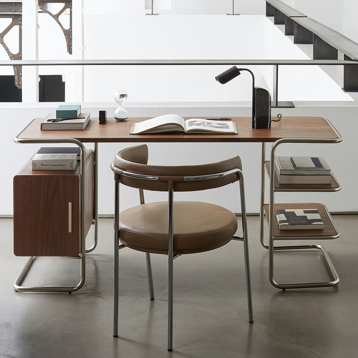 Fauteuil de table cuir Jubo cappuccino, AM.PM