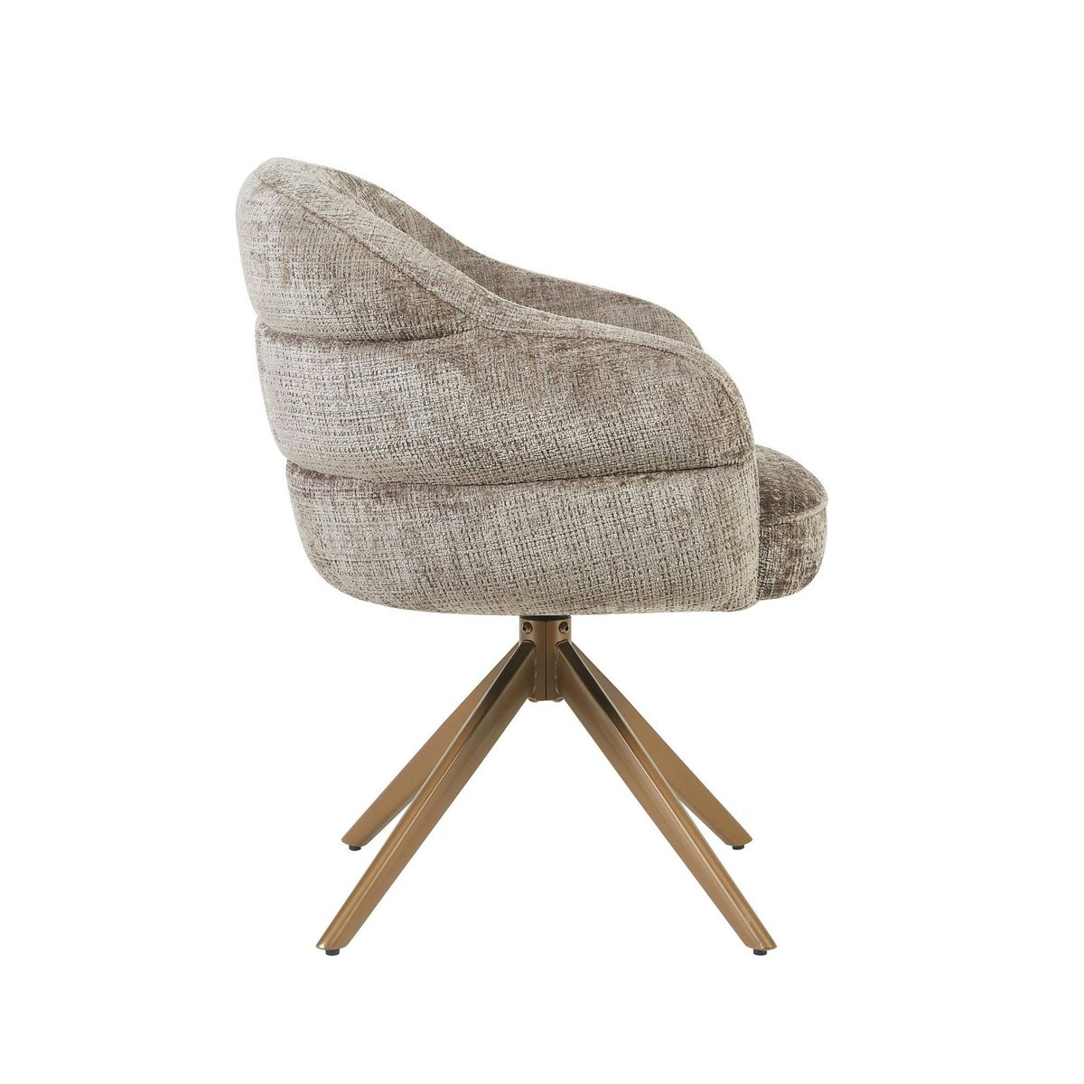 Chaise arrondie pivotante dossier structuré (lot de 2) CORTINA greige, PIER IMPORT