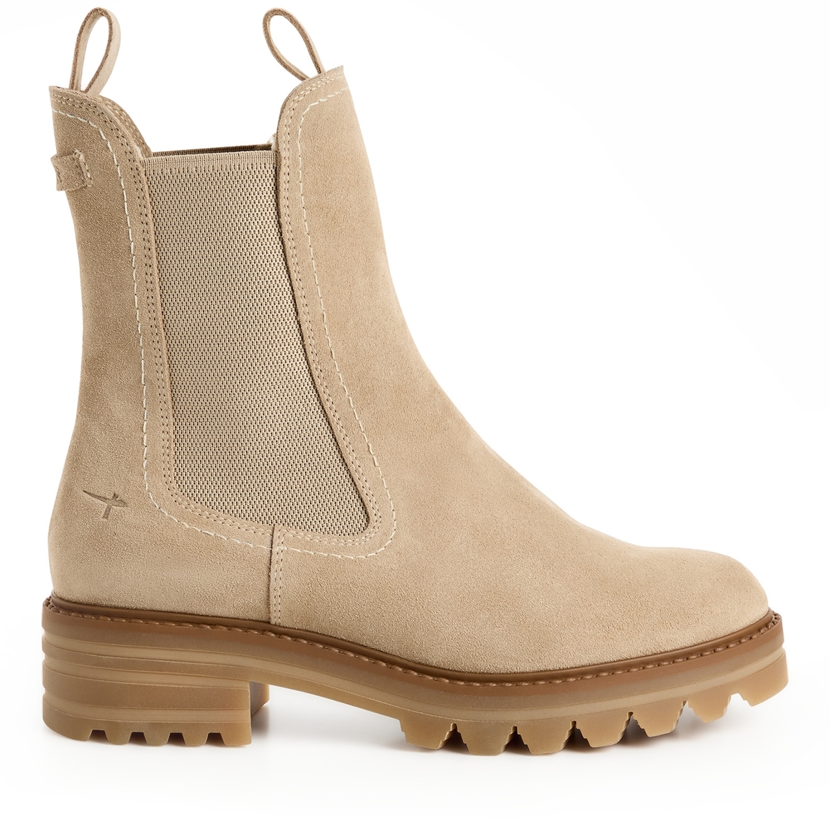 Bottine Chelsea en cuir beige beige, TAMARIS