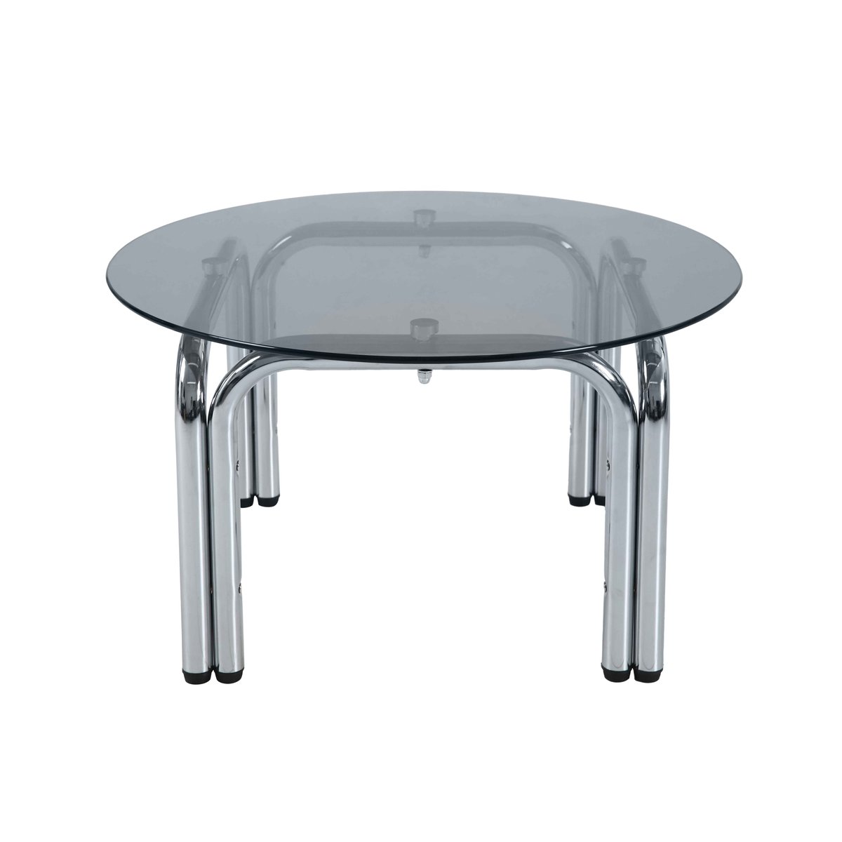 Table basse en verre trempé ronde Ø70 cm, LEWIS noir, OVIALA