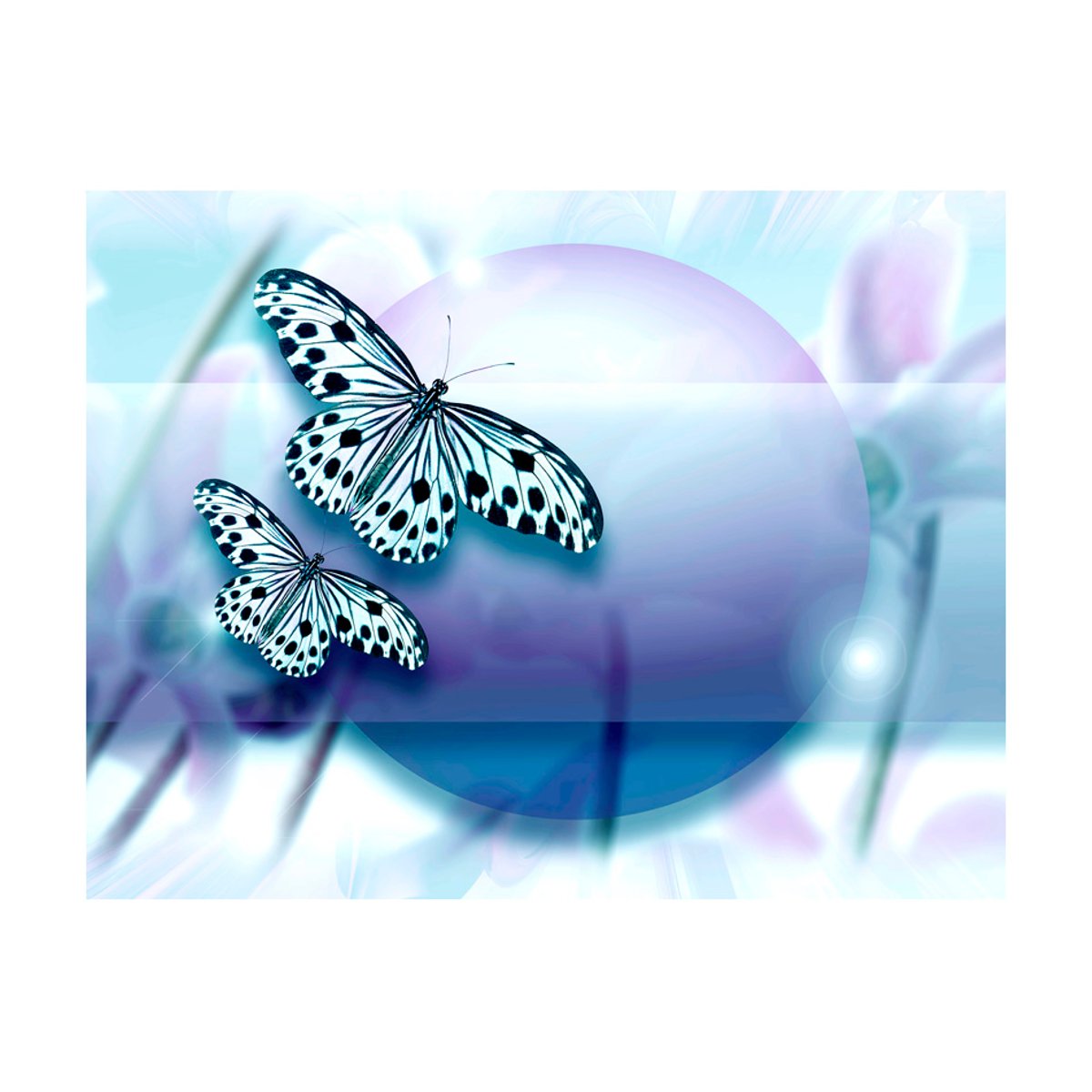 Papier peint intissé panoramique Animaux Planet of butterflies bleu, EDEN