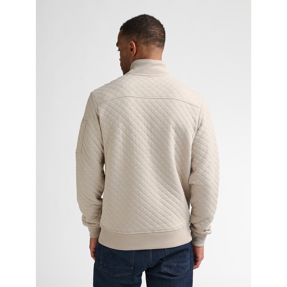 Pull zippé matelassé ironhall blanc antique white melee, PETROL INDUSTRIES