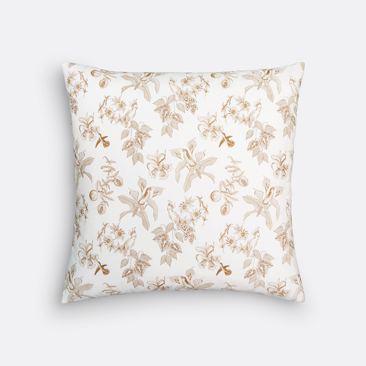 Housse de coussin coton 65x65cm, Granadille bronze fond blanc, LA REDOUTE INTERIEURS