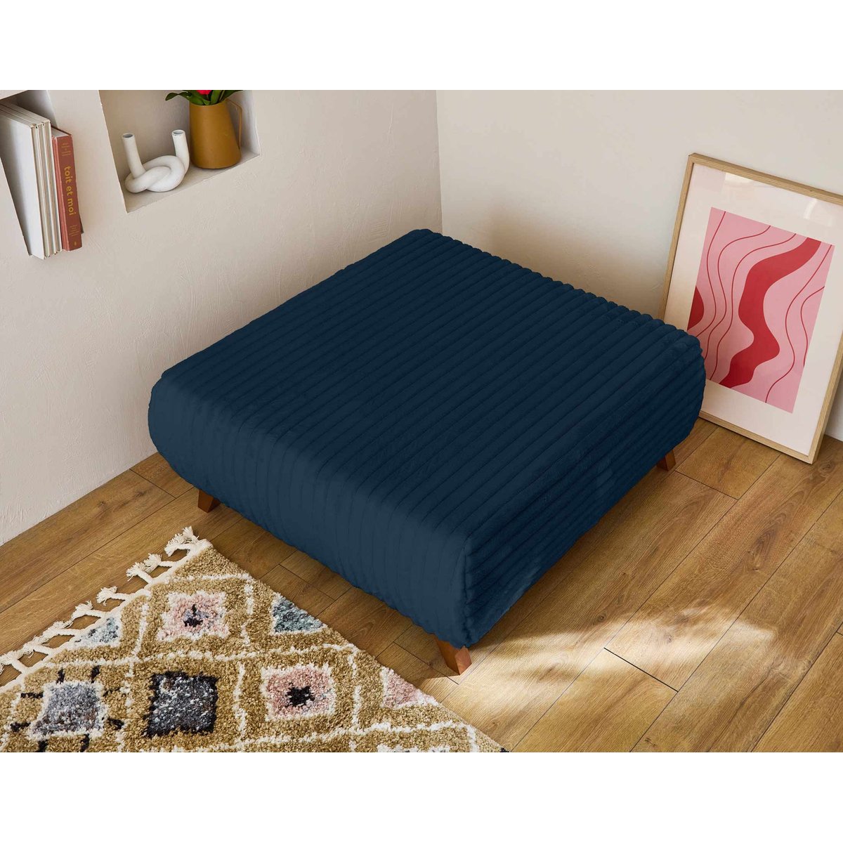 Pouf - CRISTAL bleu, BEST MOBILIER