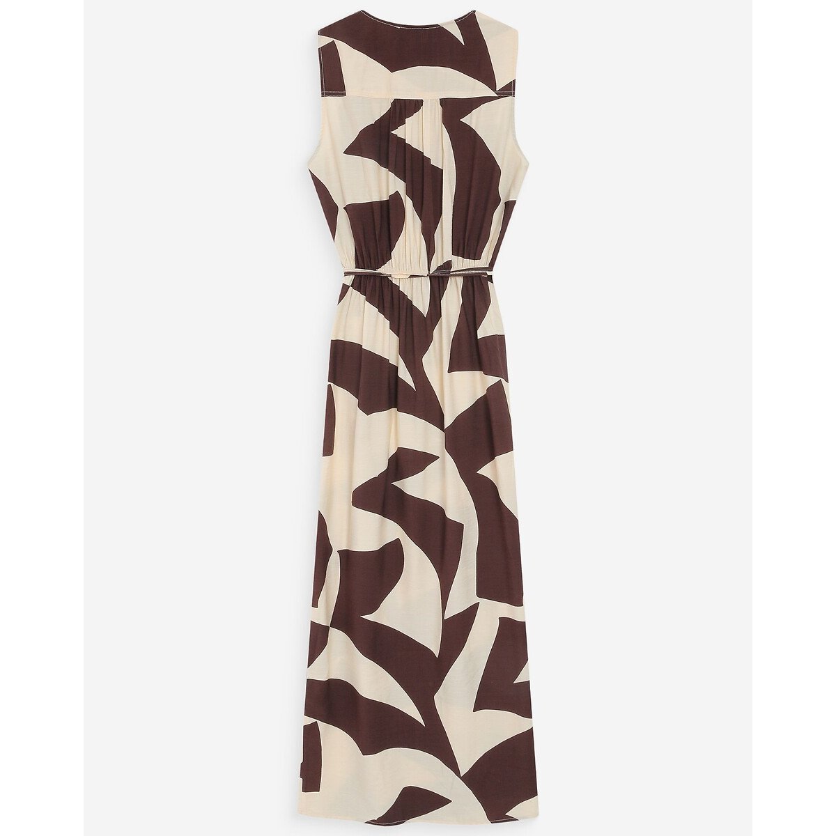 Robe longue portefeuille imprimée VELLINE imprimé marron, GRACE & MILA