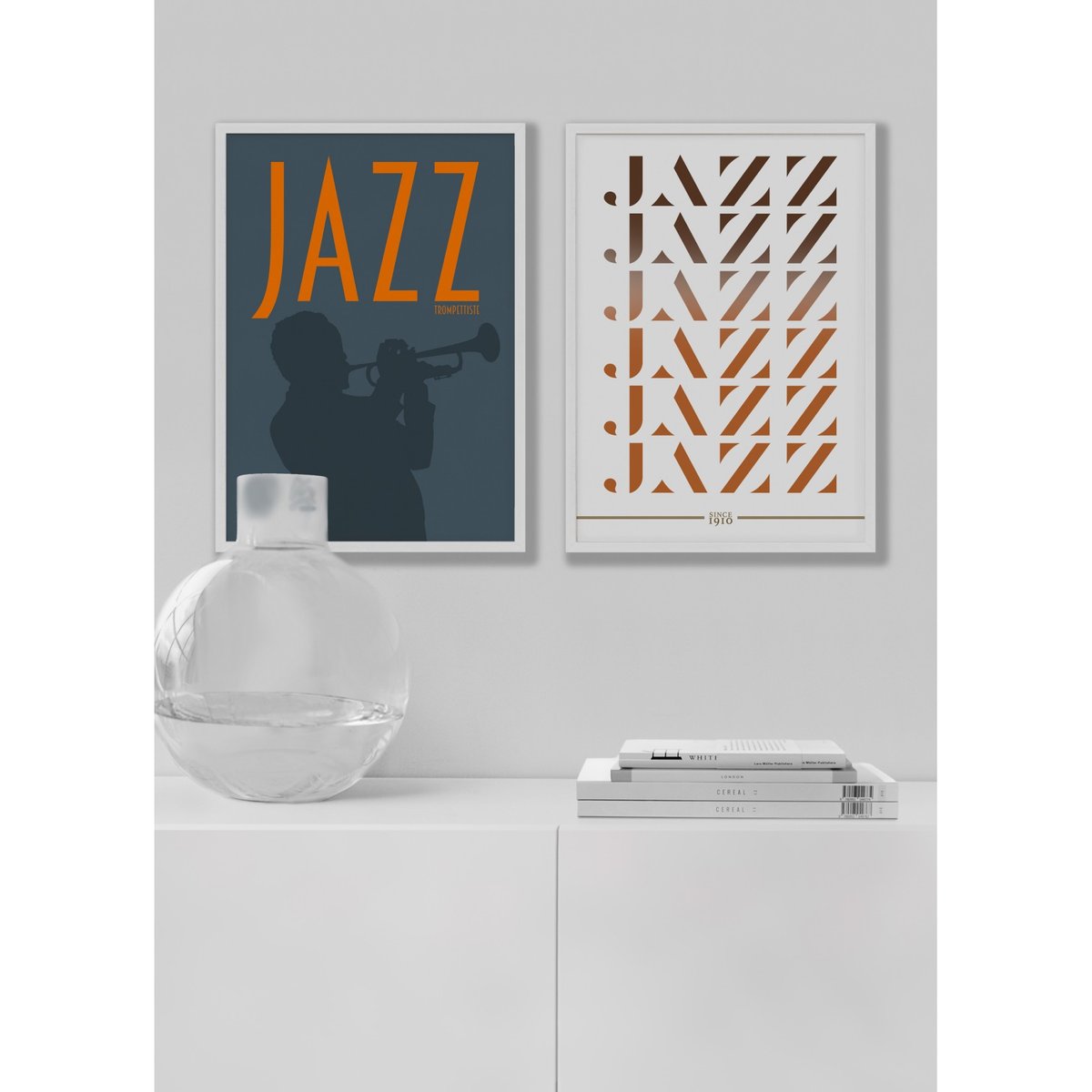 Affiche Jazz Trompettiste blanc, L'AFFICHERIE