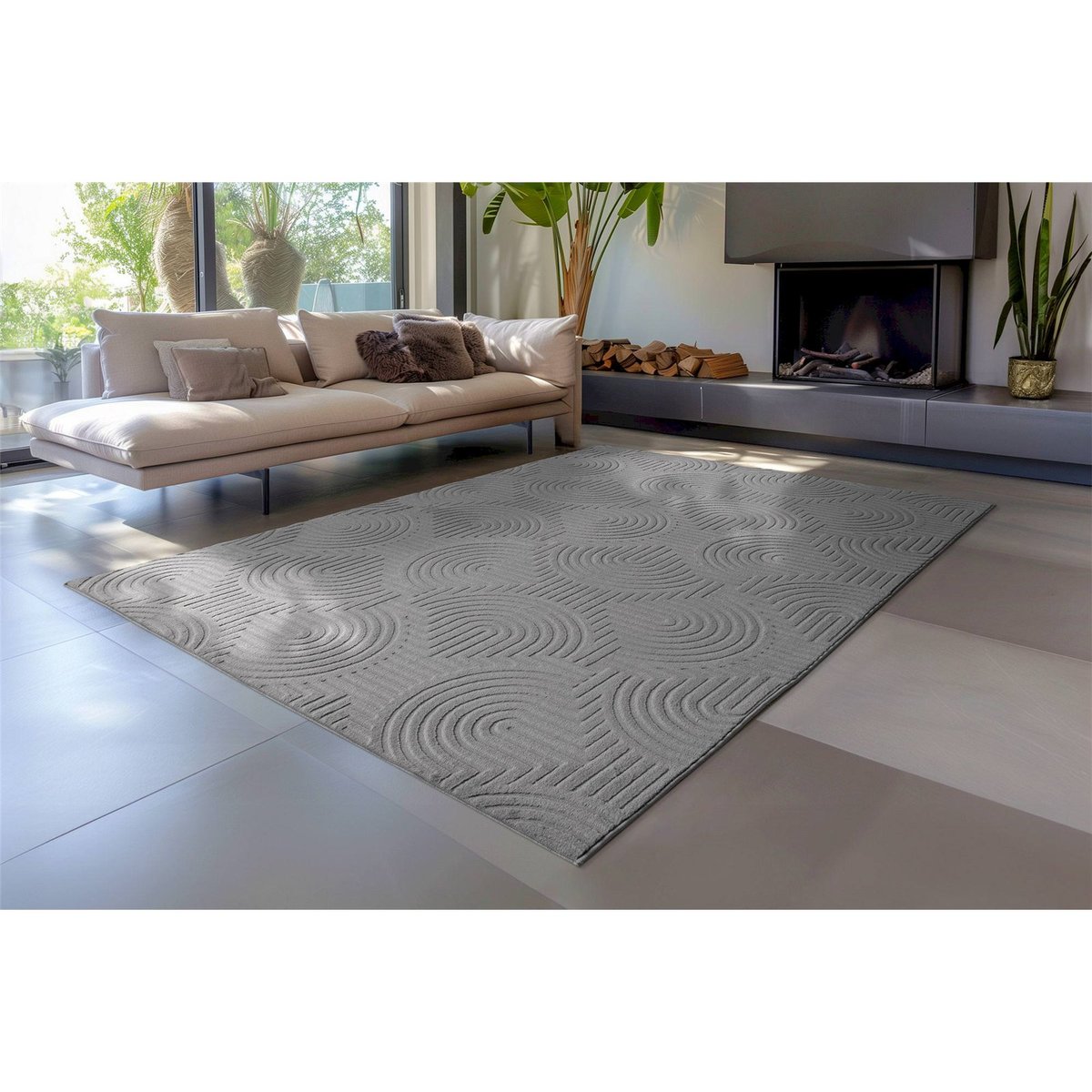 Tapis rectangulaire, Balance flow gris anthracite profond mat, ARTE ESPINA