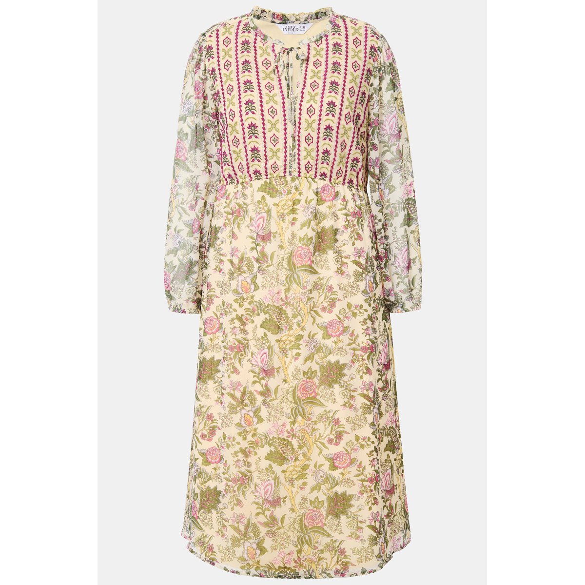 Robe maxi, coupe évasée vert tilleul, STUDIO UNTOLD