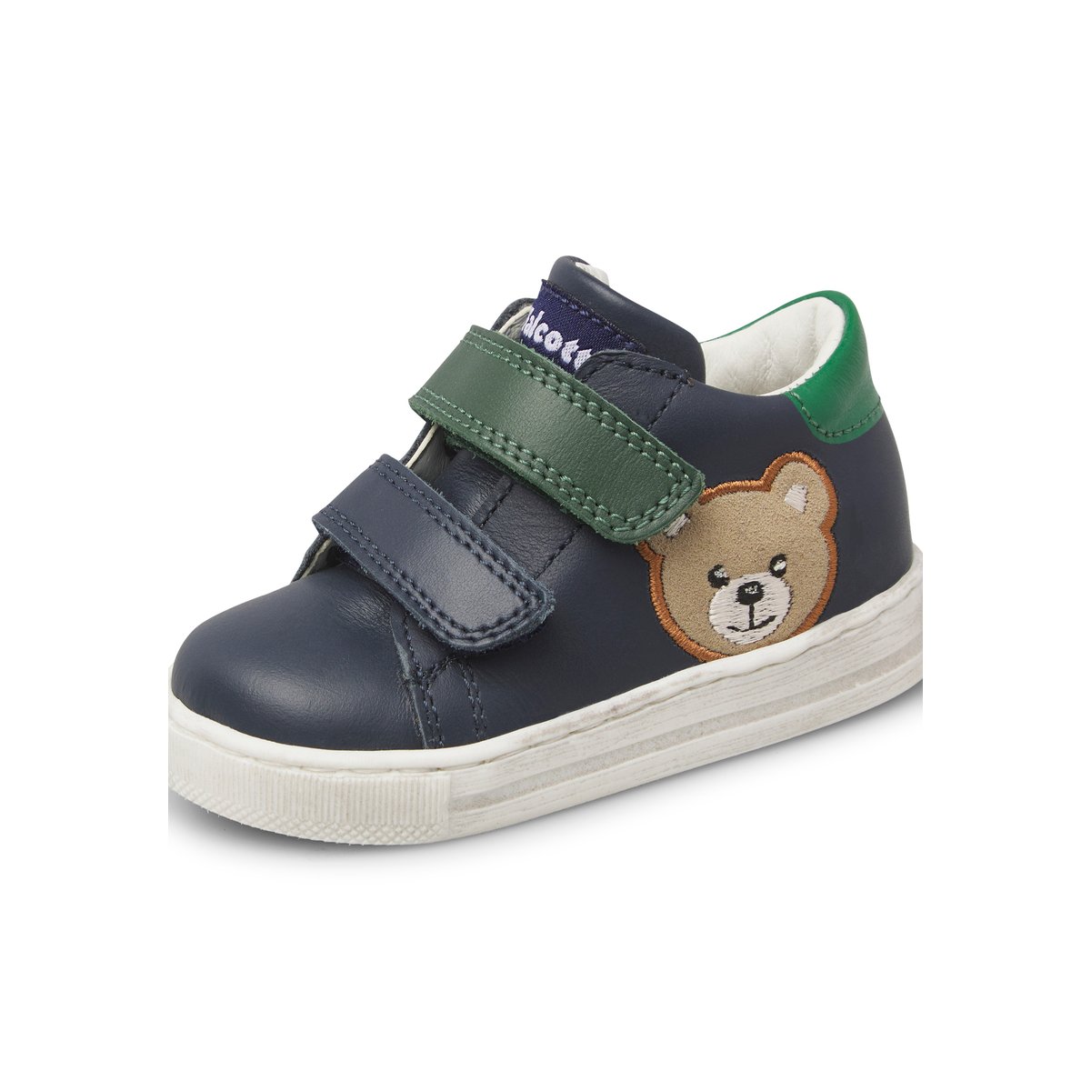 Baskets en cuir GEORDI 3 VL bleu-vert-, FALCOTTO