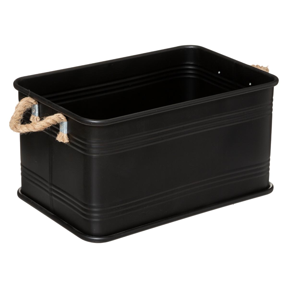 Set de 3 malles de rangement métal et bois LEONIE noir, ATMOSPHERA