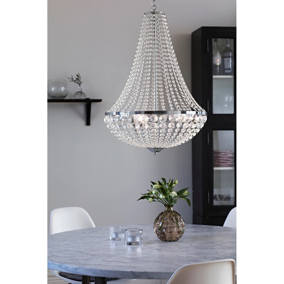 Lustre en cristal GRANSO argent, MARKSLOJD