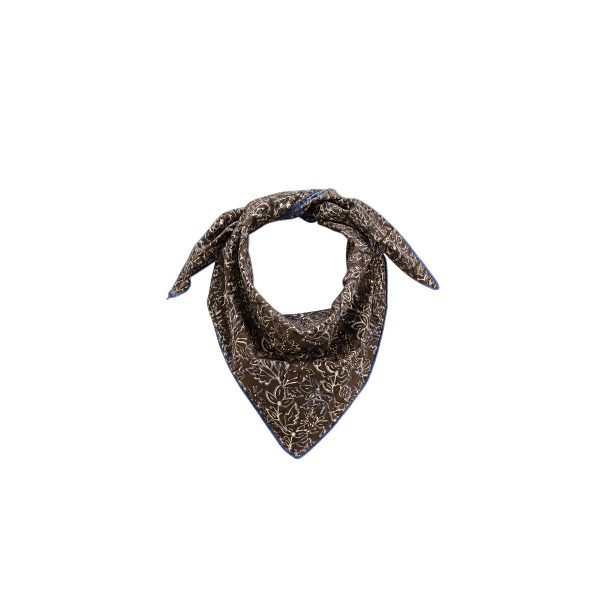 Petit foulard en voile de coton, RAYURES marron chantilly, GABRIELLE PARIS
