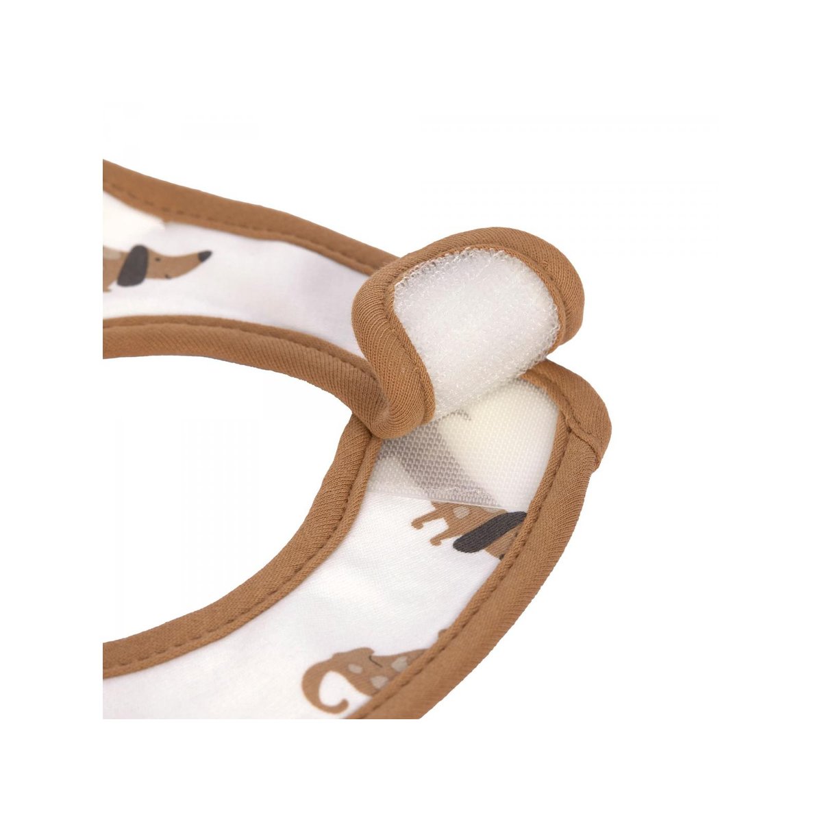 Lot de 5 bavoirs marron, beige, écru, LASSIG