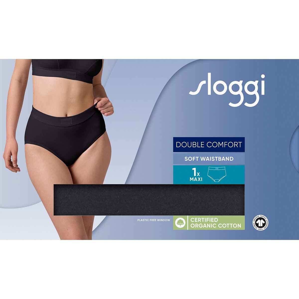 Maxi slip Double Comfort nero , SLOGGI