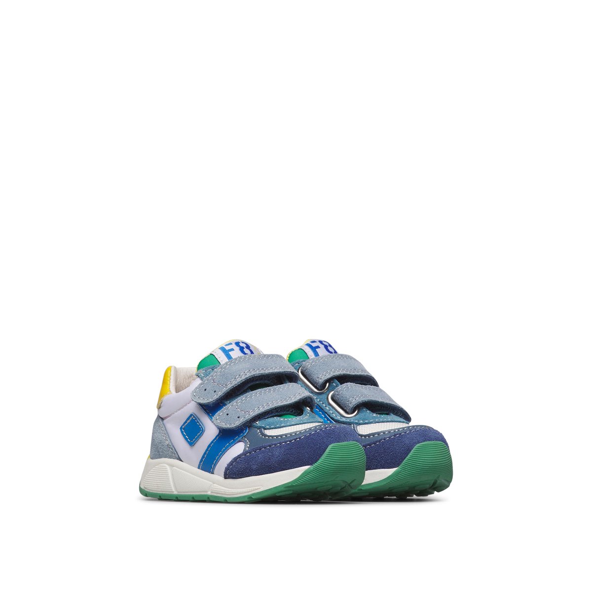 Sneakers en cuir et tissu NORALIS VL. bleu-blanc, FALCOTTO