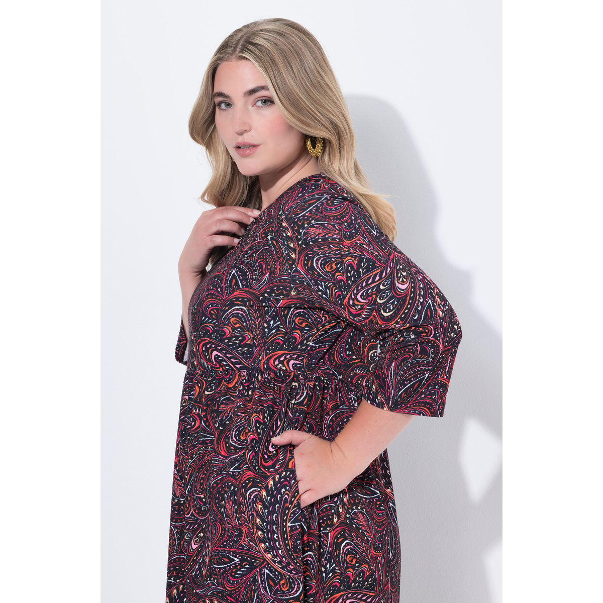 Robe maxi en jersey, avec poches noir, ULLA POPKEN