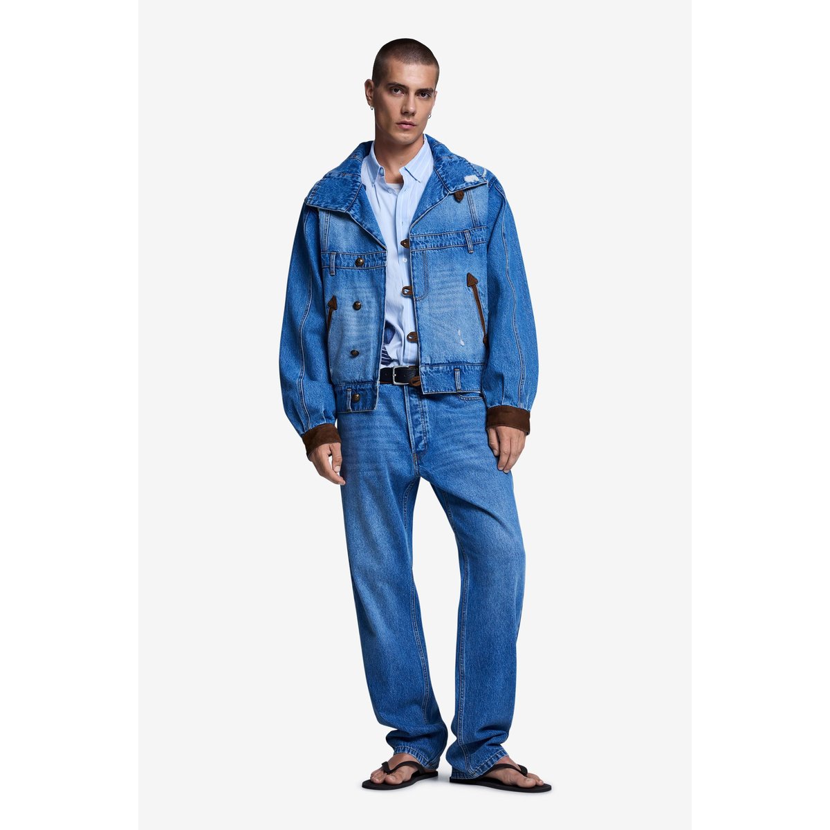 Veste en jean brodée bleu, DESIGUAL