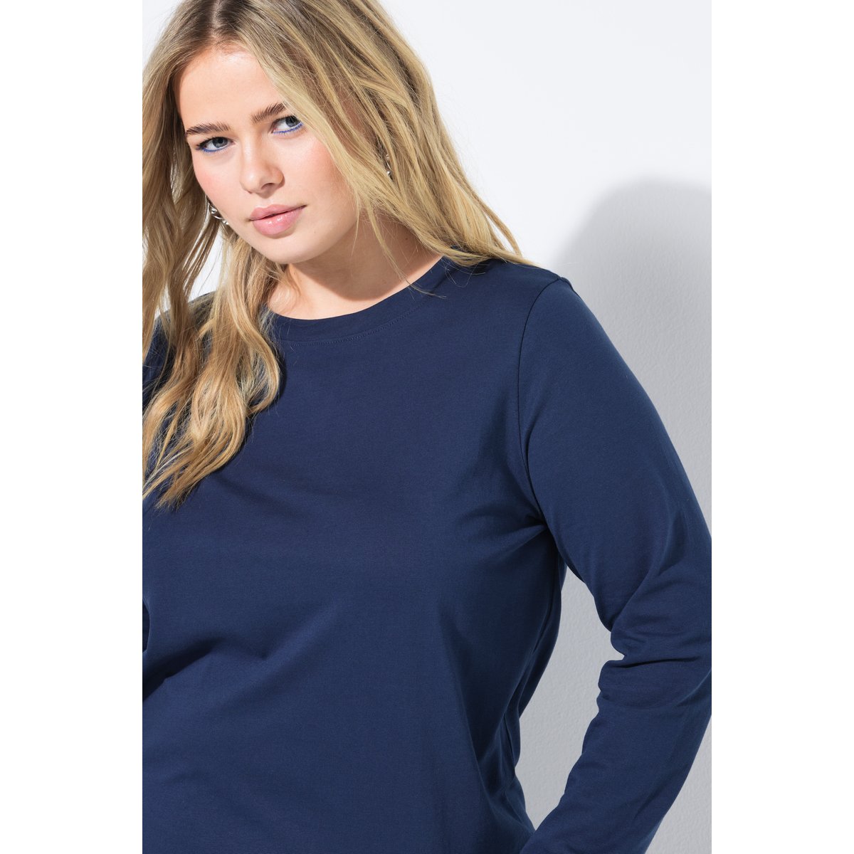 Robe maxi en jersey, manches longues marine, STUDIO UNTOLD